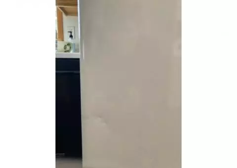 used white refrigerator french doors, bottom freezer